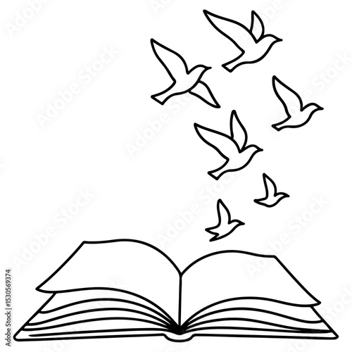 Open book with a tree symbolizing the magic of literature and the wisdom of learning from nature's pages
