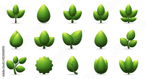 Lush Green Leaves Collection Nature Inspired Designs Perfect for Eco Projects
