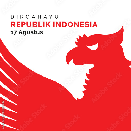 Indonesian Independence Day Banner with Garuda Pancasila