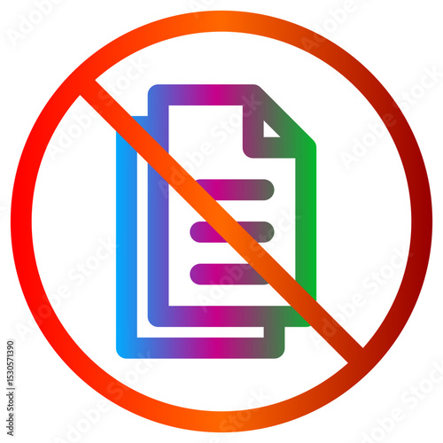 Prohibited Document Icon with Red Circle for Restrictions and Regulations