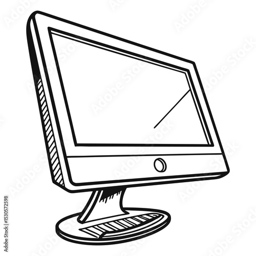 Hand drawn sketch of a modern computer monitor