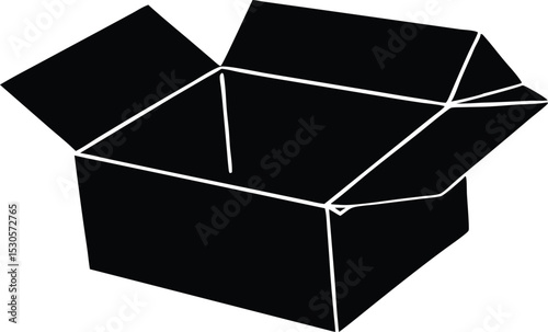 open box silhouette vector