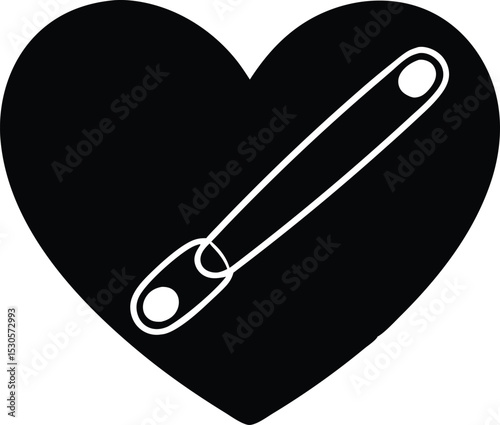 heart shaped metal pin