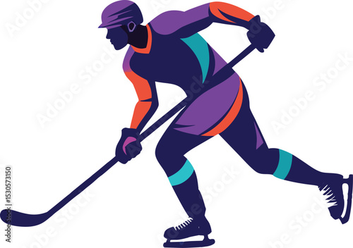 Colorful Ice Hockey Player