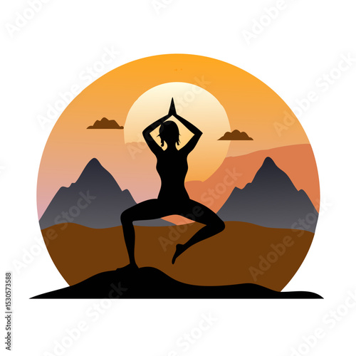 yoga at sunset