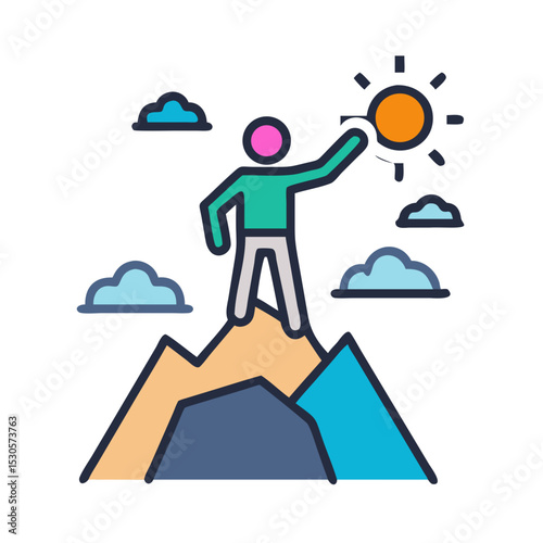 man on the peak of succes
