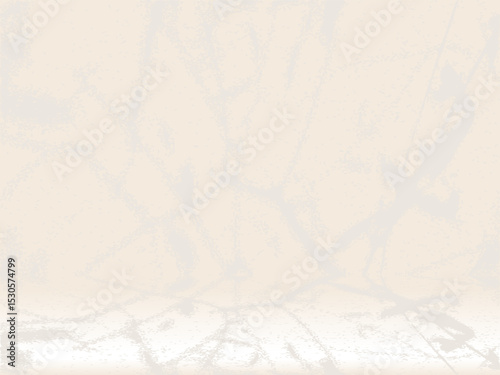 Empty Table with Grunge Tree Shadow on Wall Texture Background, Suitable for Product Presentation Backdrop, Display, and Mock up.