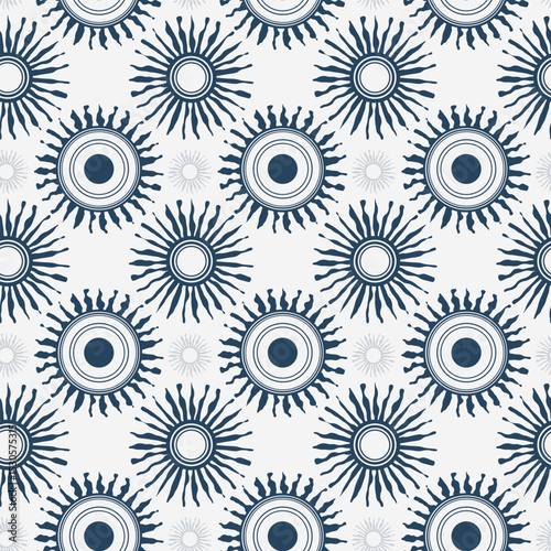 Seamless pattern with decorative circles. Light background