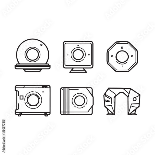 Medical computed tomography device simple vector art