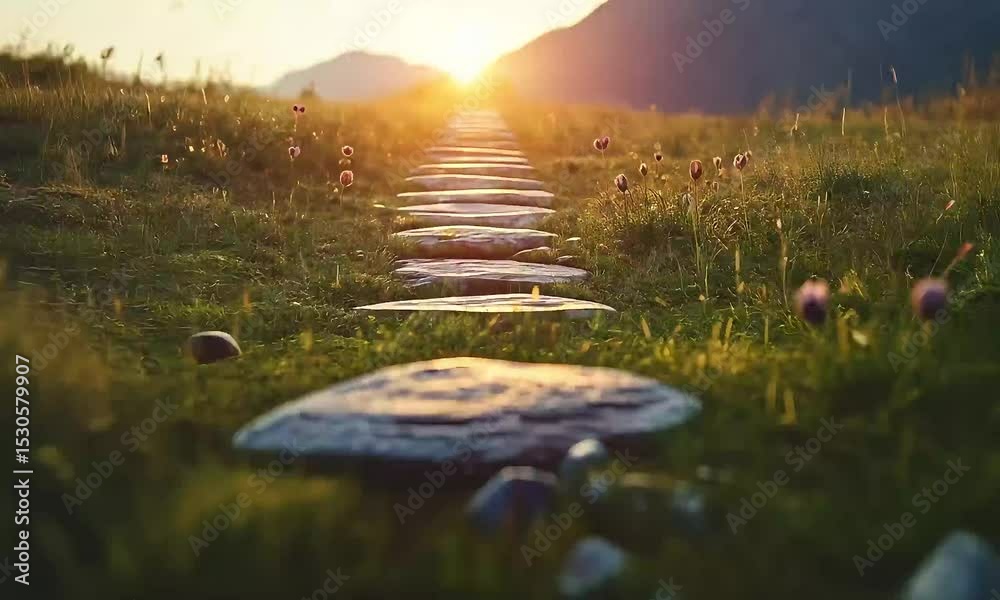 Sunset Path A Journey Towards the Golden Horizon