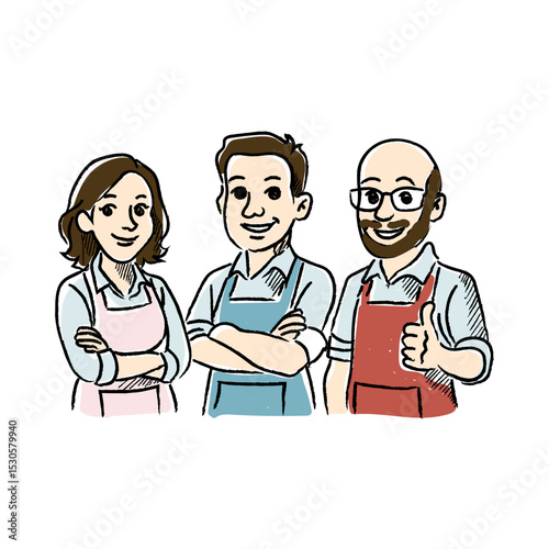 Hand Drawn Fill UMKM Small Business Micro Illustration