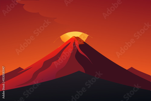 vector illustration of mountain landscape
