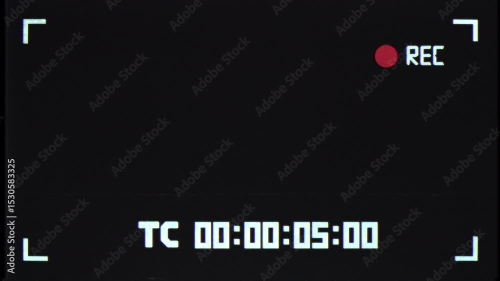 This stock motion graphic shows the VHS recording overlay, with alpha channel.
