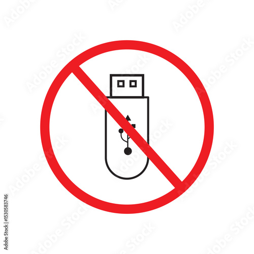 Do Not Use Flash Drive Symbol Sign Isolate On White Background,Vector Illustration EPS.10