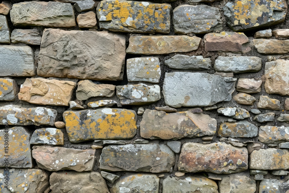 Obraz premium Photo of Old grey and brown stone wall. Background texture for backdrops or mapping