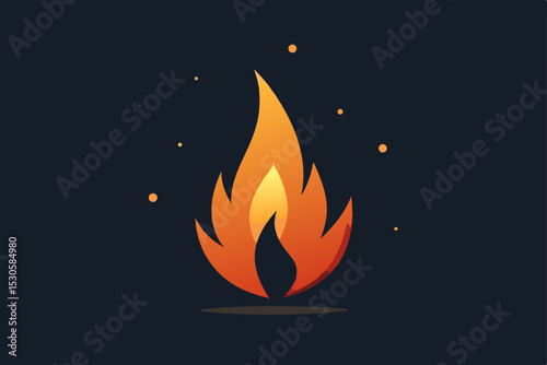 vector illustration of a burning fire