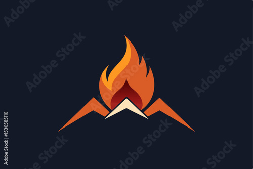vector illustration of a burning fire