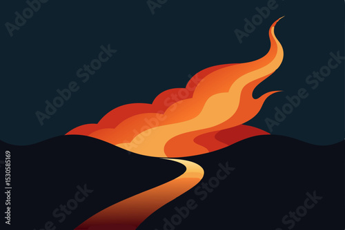fire flames on black background