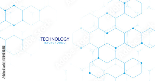  Hexagonal molecular structures in technology on a white background science style. Medical design. Vector illustration.