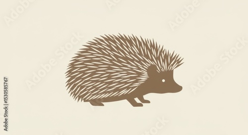 Stylized Hedgehog Silhouette with Radiating Spines