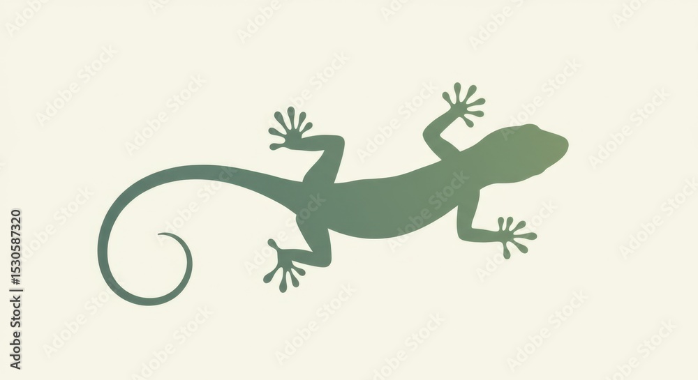 Naklejka premium Stylized Silhouette of a Lizard with Extended Limbs