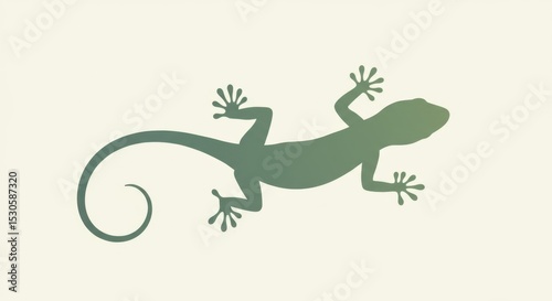Stylized Silhouette of a Lizard with Extended Limbs