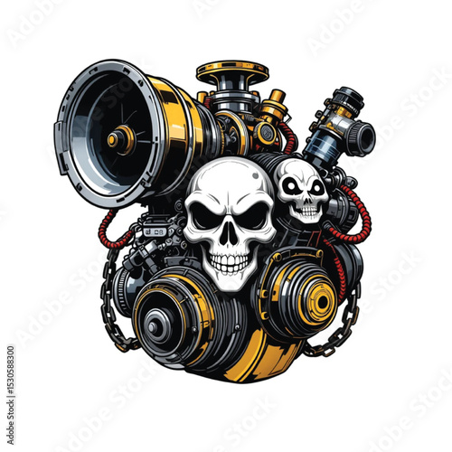 Cyberpunk Skull Engine