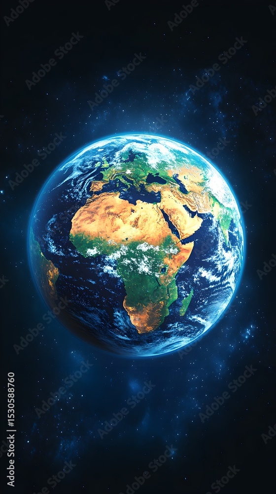 Obraz premium Earth, space, globe, continents, night, stars, background, planet, wallpaper, screensaver