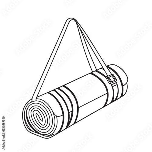 Yoga mat icon. Fitness mat vector illustration. Yoga mat symbol. Sport rug sign. Exercise carpet pictogram.
