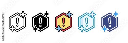 Warning Sign Icon Set Multiple Style Collection