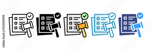 Compliance Checklist Icon Set Multiple Style Collection