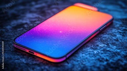 A vibrant neon gradient background paired with modern typography presents a stylish Instagram Stories template design. This highly interactive layout offers ample space for text.