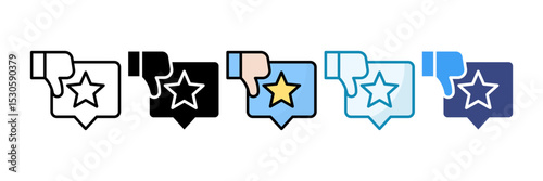 Negative Review Icon Set Multiple Style Collection