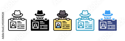 Identity Theft Icon Set Multiple Style Collection