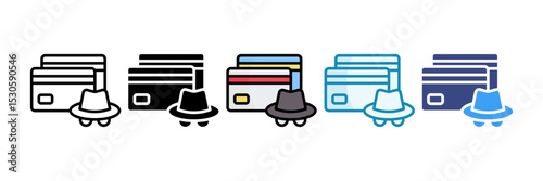 Credit Card Fraud Icon Set Multiple Style Collection