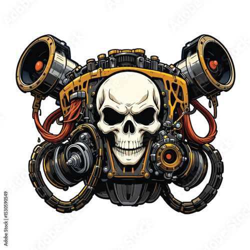 Cyberpunk Skull Engine