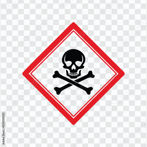 Hazard symbol with skull and crossbones inside a red diamond shape