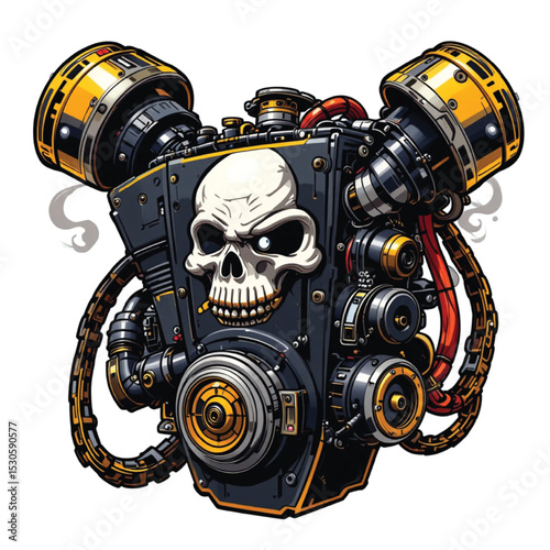 Cyberpunk Skull Engine