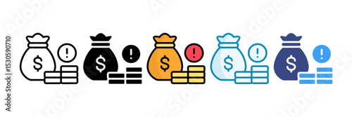 Financial Risk Icon Set Multiple Style Collection
