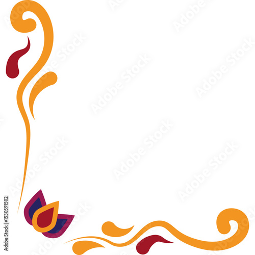 Colorful Diwali Corner Border
