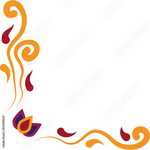 Colorful Diwali Corner Border
