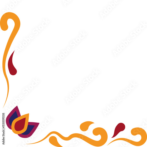 Colorful Diwali Corner Border
