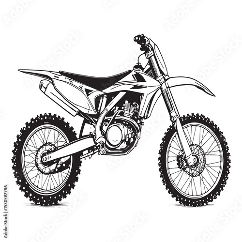 minimalist dirt bike outline drawing vector artwork concept
