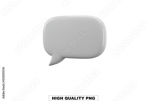 3D Speech Bubble: A clean, simple, and versatile 3D rendered speech bubble, perfect for communication, dialogue, or conversation related designs.