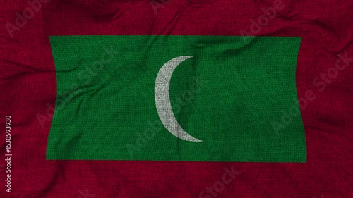 Maldives flag animation seamless loop. 4k