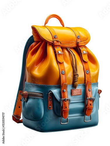 Travel backpack isolated on transparent background