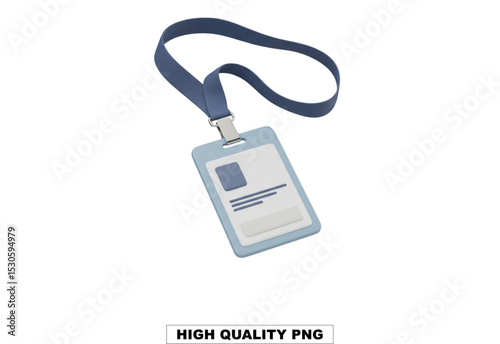 Security Identity Card: A security identity card with a lanyard, embodying a sense of corporate safety and access control, is designed for easy identification in the workplace.