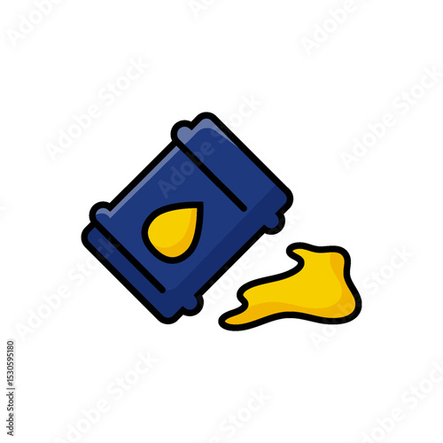 Oil Spill Icon. Editable Stroke Oil Spill Symbol in Lineal Color Style