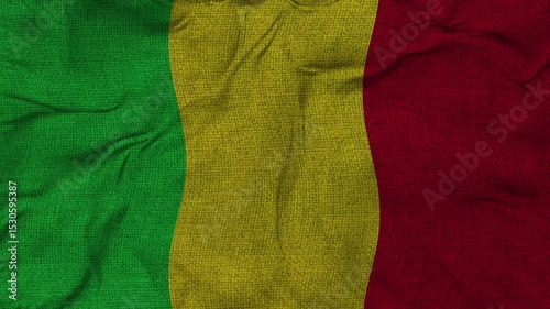 Mali flag animation seamless loop. 4k