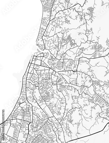 Manado City Map. Minimalist black and white line art poster for printing, wallpaper, wall art for home and office decor